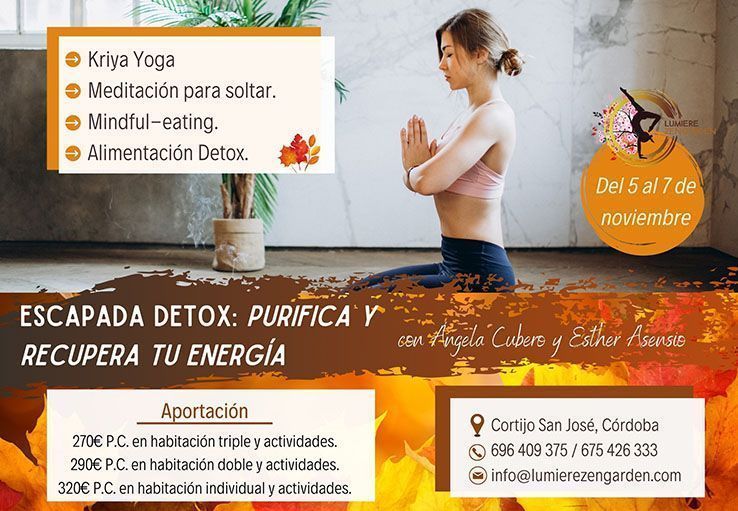 Escapada detox: purifica y recupera tu energía. Del 5 al 7 de noviembre 2021