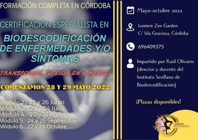 Certificación especialista en Biodescodificación de enfermedades y/o síntomas